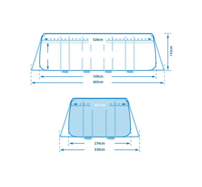 28352 Каркасный бассейн Ultra Frame 549х274х132см, 17203л, песоч.фил-насос 4,5м3/ч, лестн, тент, подстилка