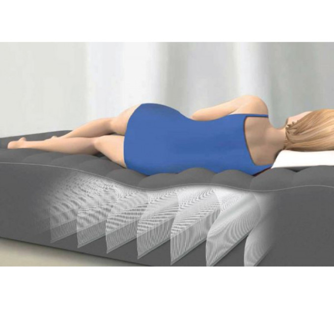 67770 Надувная кровать 152х203х33см "Comfort-Plush" встр.нас. 220В, до 272кг
